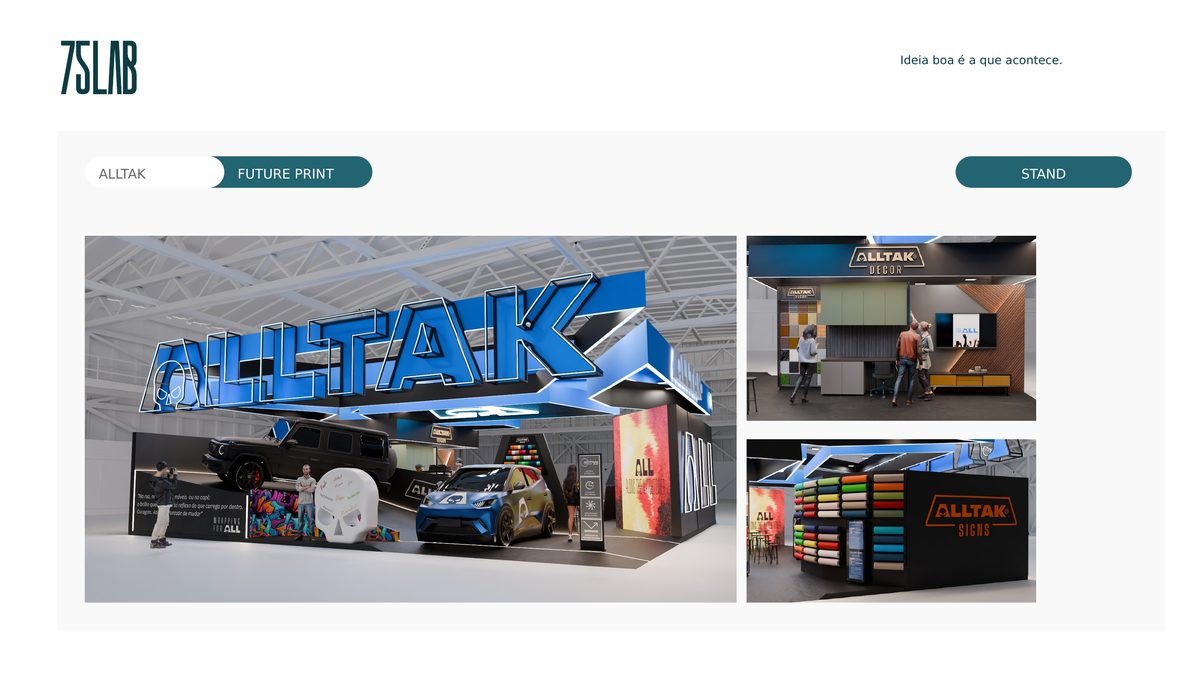 Stand Alltak na Future Print, projeto 75LAB
